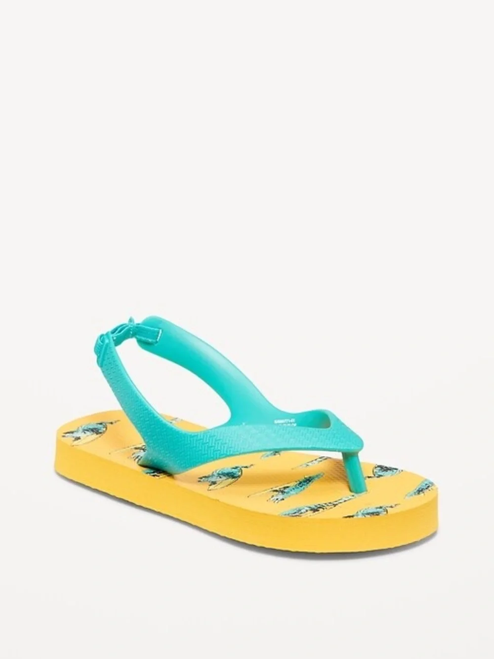 Flip-Flop Sandals Toddler Boys 10 Yellow Aqua Alligator Print Kids Summer Shoes